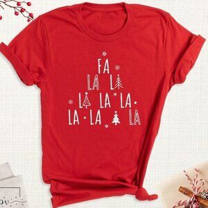 Fa La La Christmas Tree Funny Holiday Party Fan Gift Graphic T-shirt 05